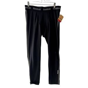 Reebok Men's Large Black Fleece Lined Compression Underwear Pants New With Tags
